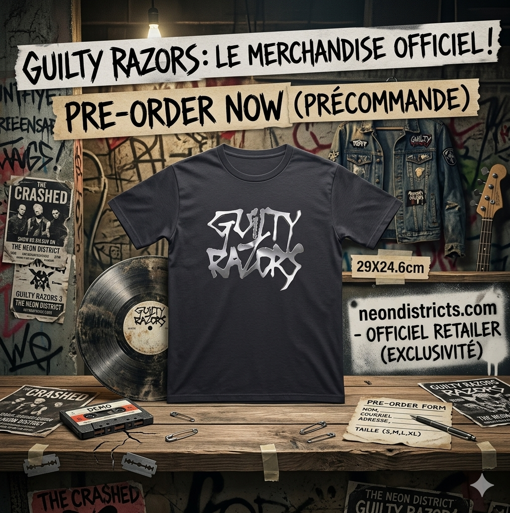 Guilty Razors — Official Logo Tee - Neon Districts
