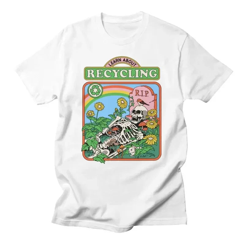 Horror Alien — Are We Here Yet? Harajuku Vintage Demon Graphic Tee - Neon Districts