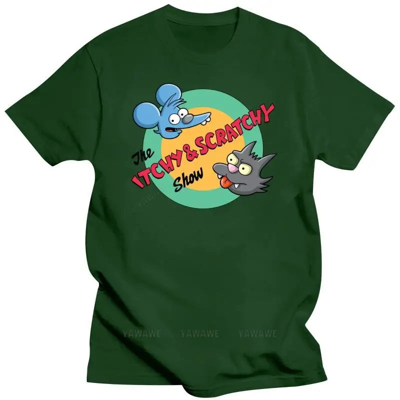 Itchy & Scratchy — Porch Pals Simpsons Unisex Graphic Tee - Neon Districts