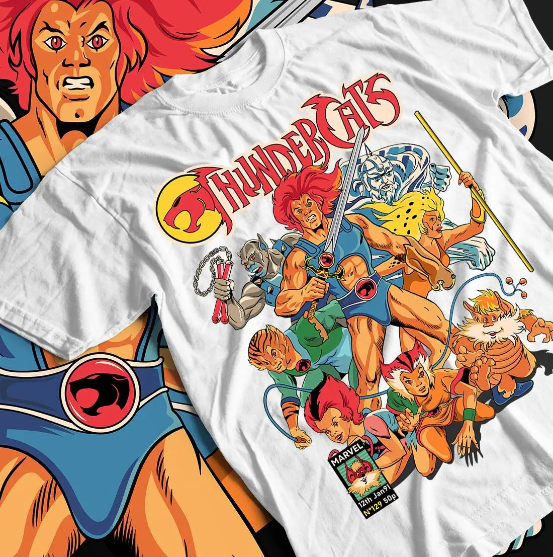 ThunderCats Graphic Tee - Anime Pattern Summer Cotton T-Shirt - Neon Districts