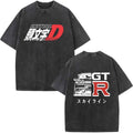 Initial D AE86 Drift Tee - Washed Oversized T-Shirt for Drift Enthusiasts