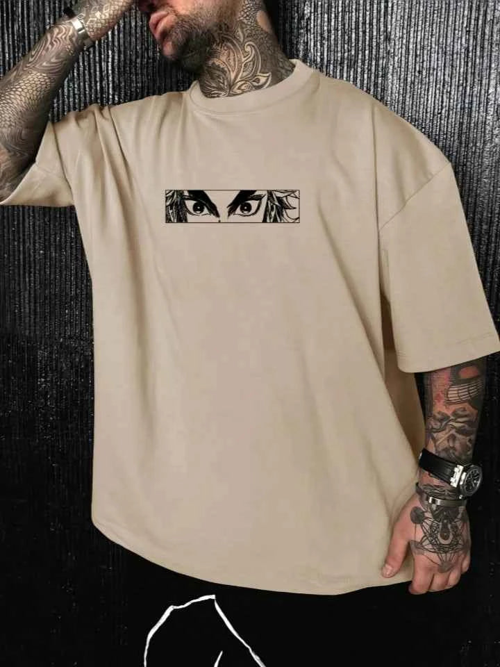 Demon Slayer Oversized Anime Tee – Y2K Graphic Print
