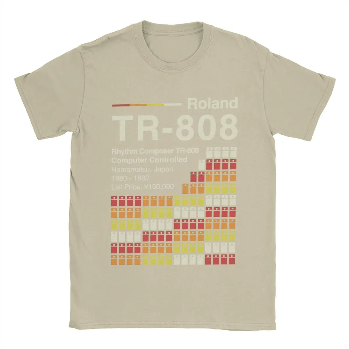 Roland TR-808 — Horizontal Drum Machine Vintage Tee - Neon Districts