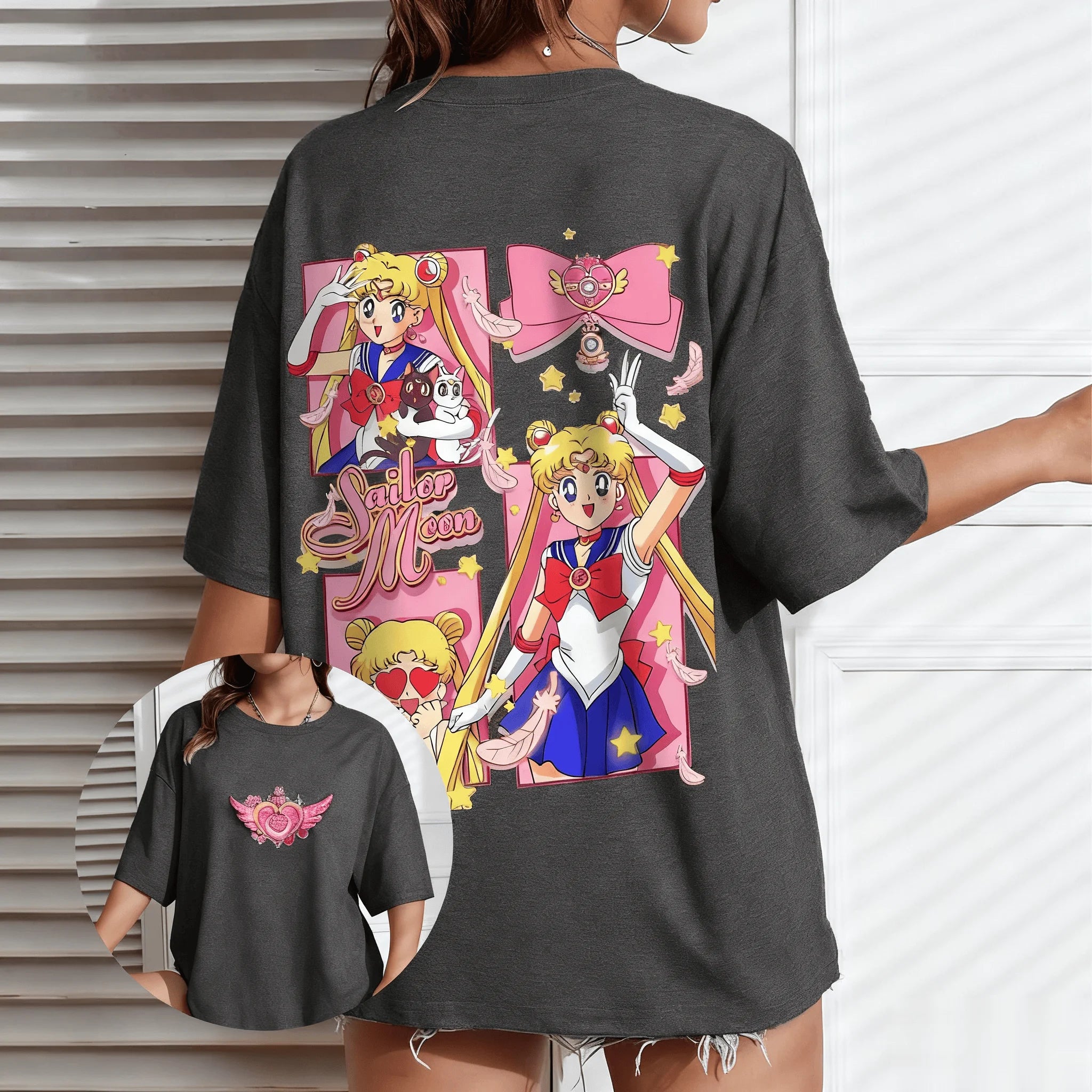 Sailor Moon — 2026 New Year Loose Cartoon Tee - Neon Districts