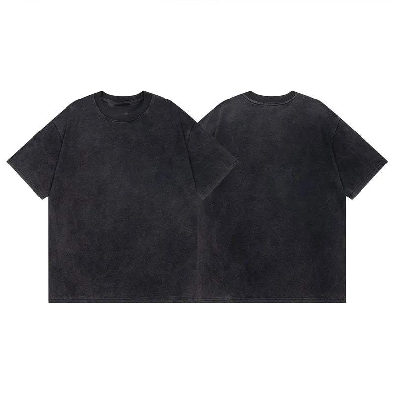 Japanese Anime Washed Tee – Hip-Hop Harajuku Oversized Top