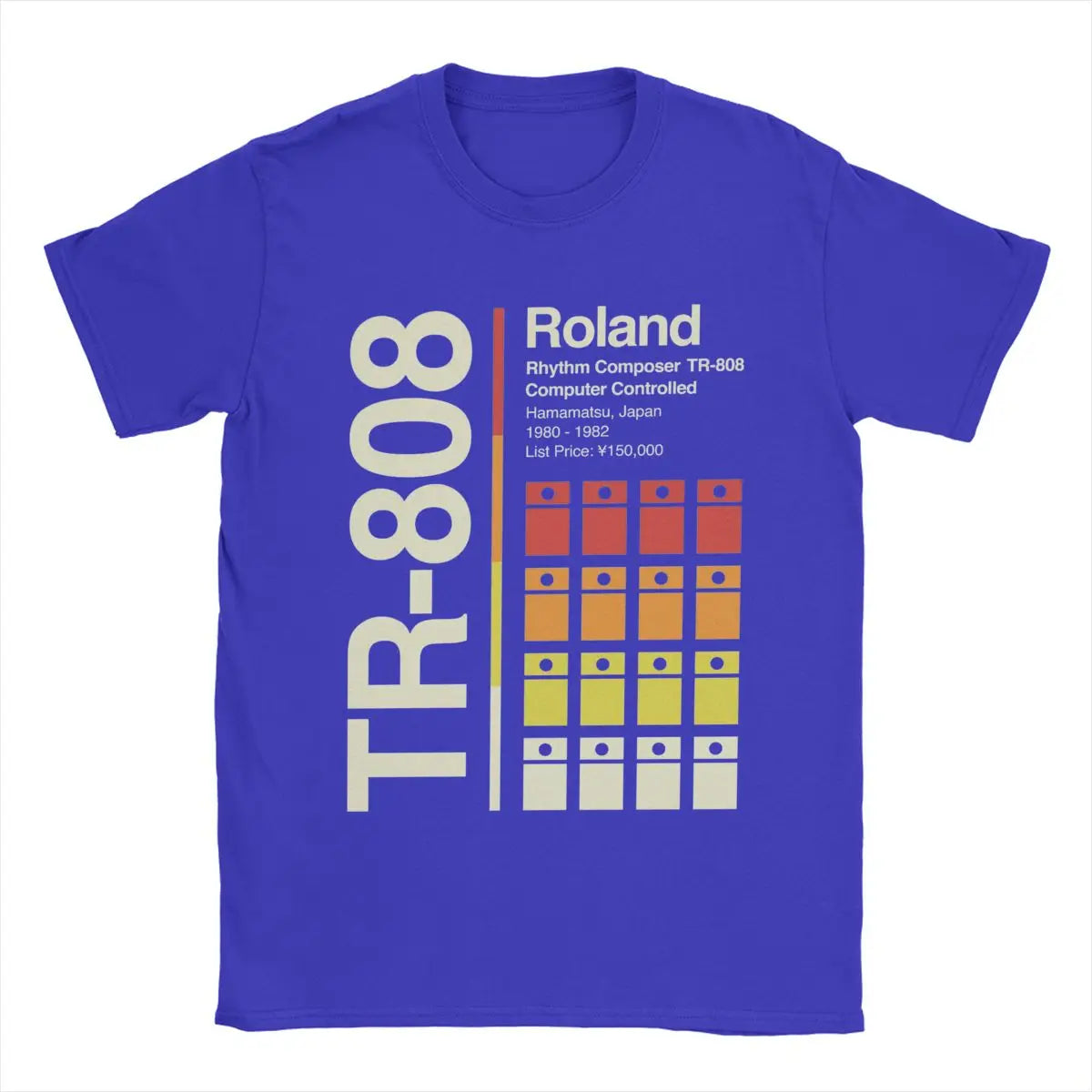 Roland TR-808 — Vertical Drum Machine Graphic Tee - Neon Districts