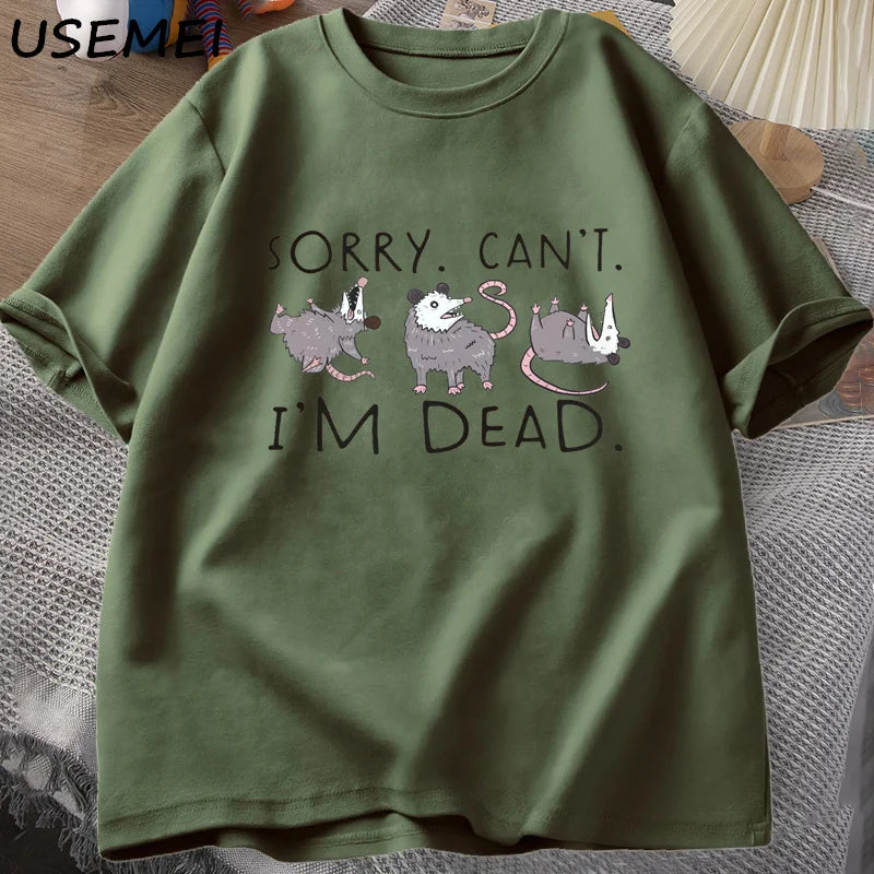 Opossum Anxiety Attack — Funny Animal Streetwear Graphic Tee - Neon Districts