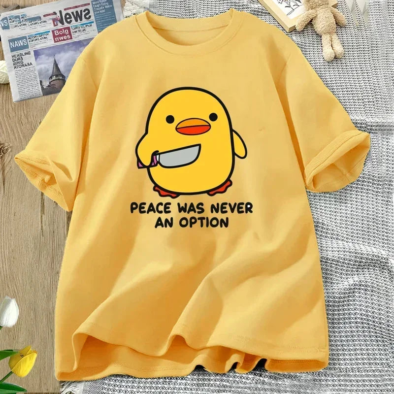 Peace Was Never an Option — Goose Women's Graphic Tee - Neon Districts