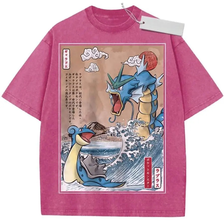Pokémon — Vintage Washed Oversized Streetwear Tee - Neon Districts