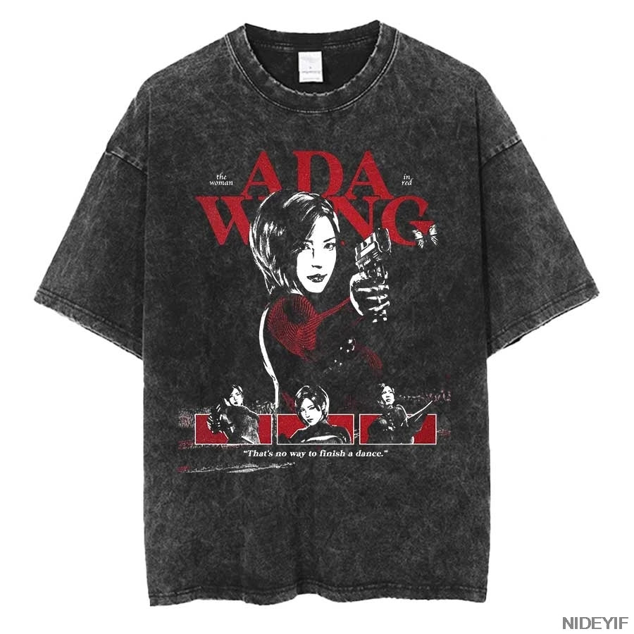 Resident Evil Leon Kennedy Vintage Oversized Tee – Biohazard Print