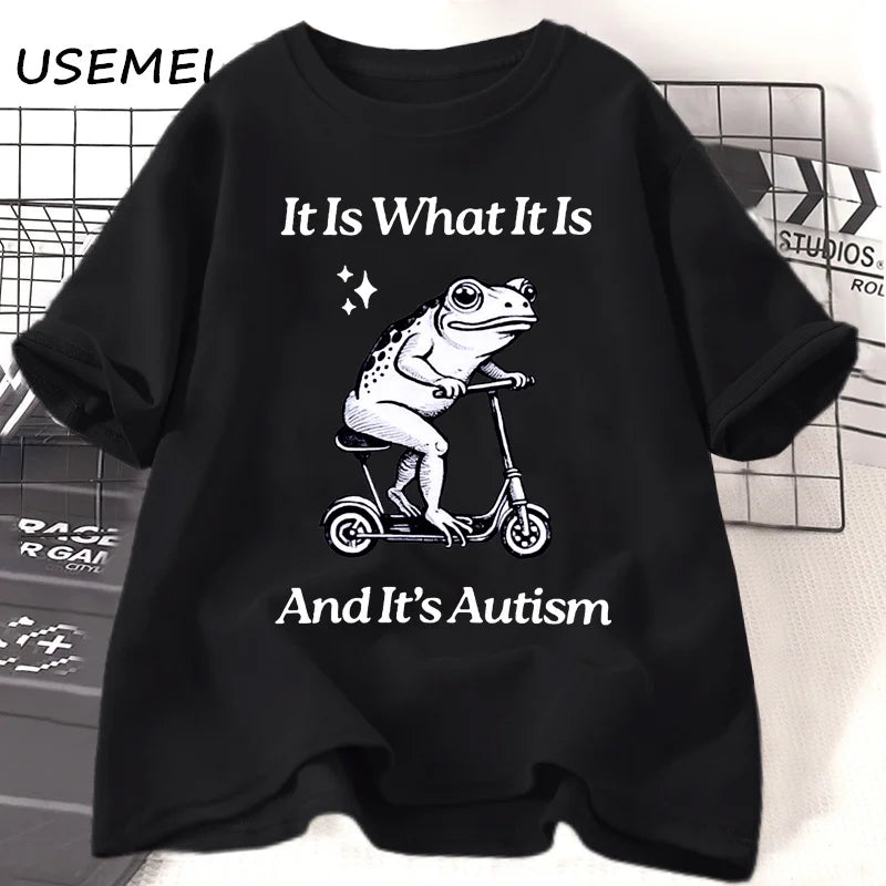 It Is What It Is — Autism Frog Weirdcore Meme Graphic Tee - Neon Districts
