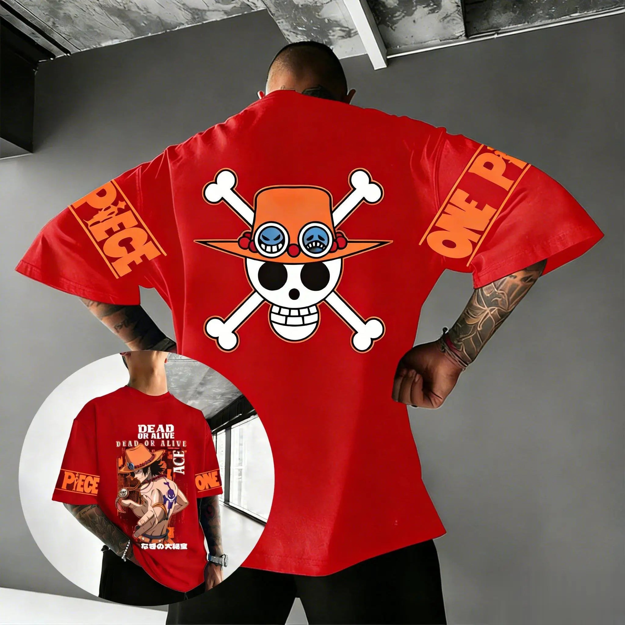 One Piece — Portgas D. Ace Streetwear Graphic Tee - Neon Districts