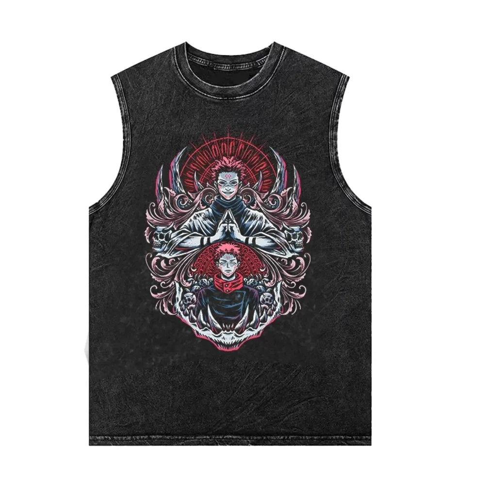 Jujutsu Kaisen — Gojo Satoru Washed Gym Tank Top - Neon Districts