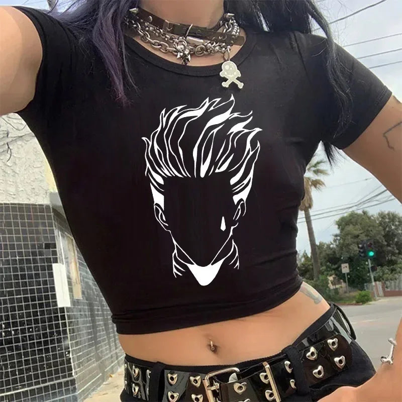 Hunter x Hunter Killua Crop Top – Harajuku Y2K Anime Tee
