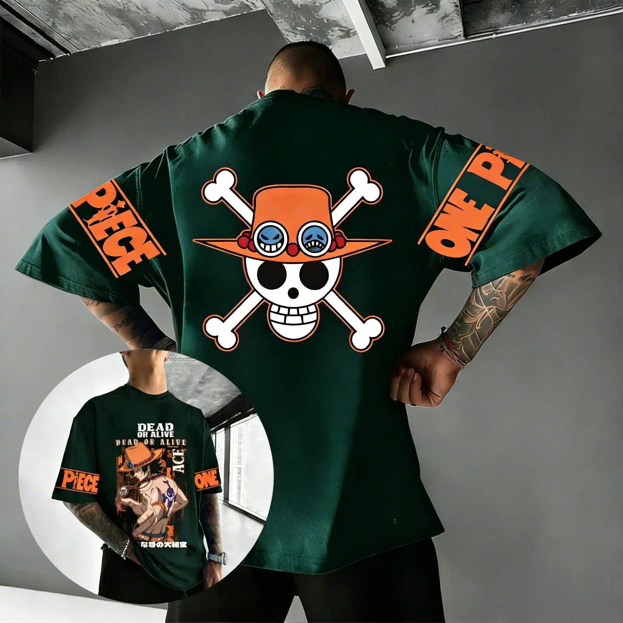 One Piece — Portgas D. Ace Streetwear Graphic Tee - Neon Districts