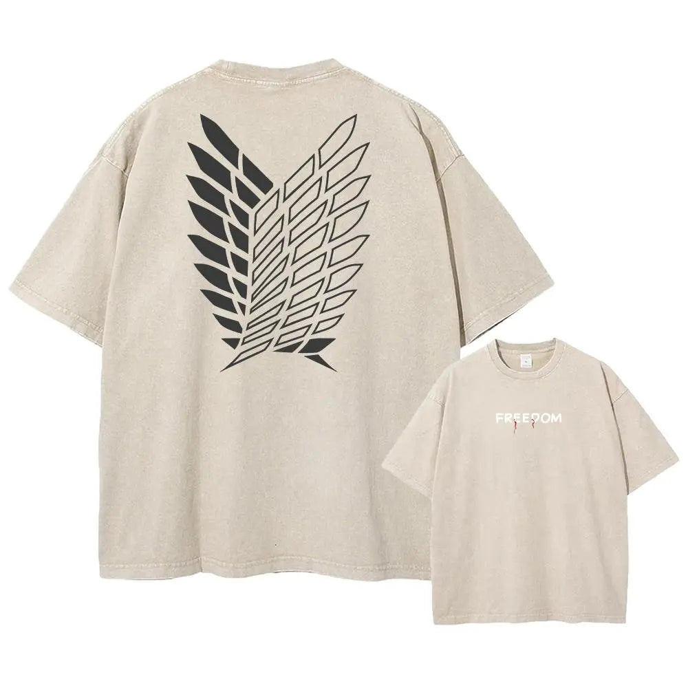 Attack on Titan Harajuku Oversized Tee – Vintage Washed