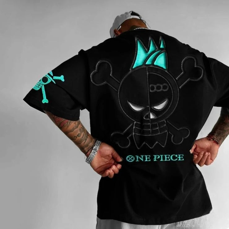 One Piece — Luffy Vintage Y2K Oversized Tee - Neon Districts