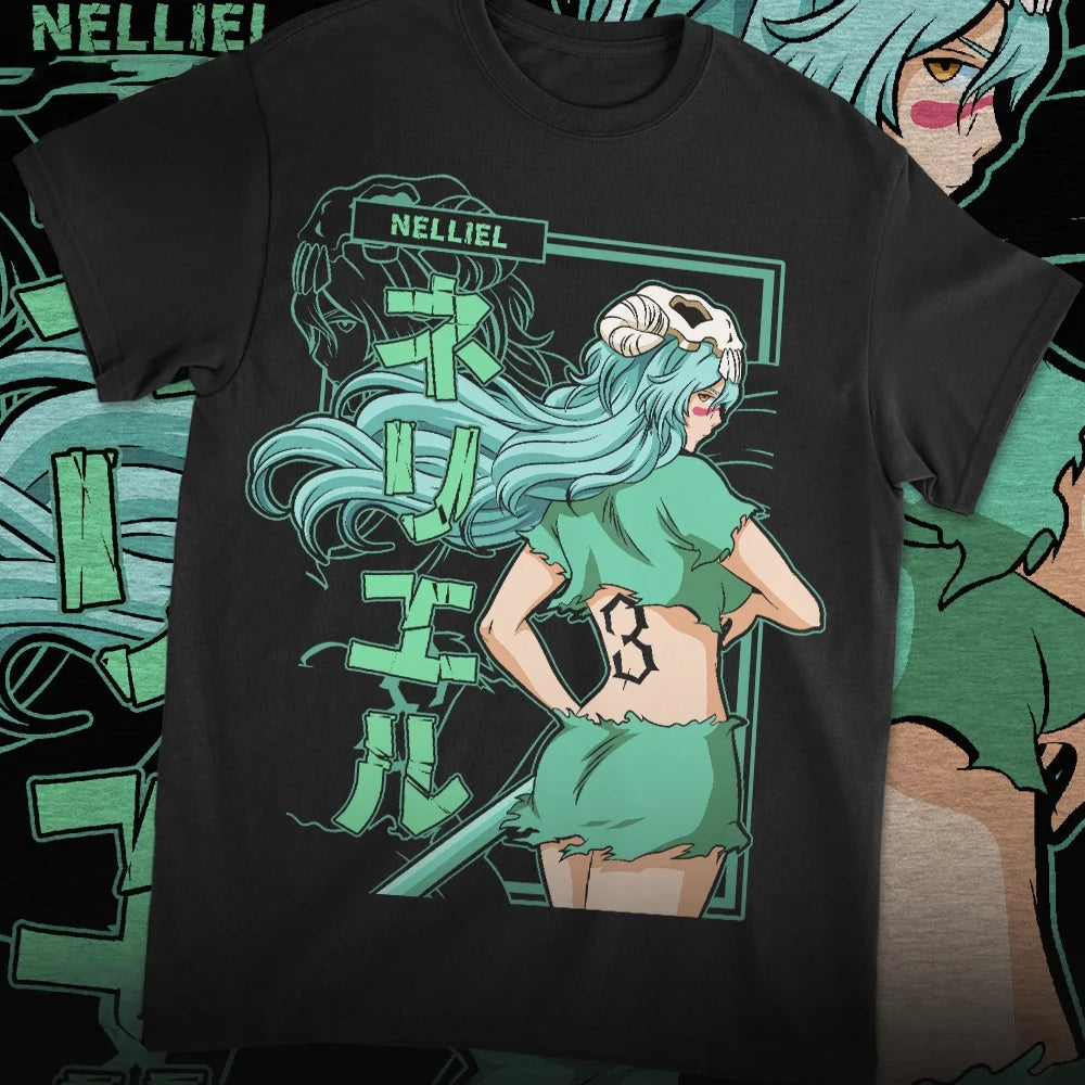 Bleach Nelliel Graphic Tee – Oversized Y2K Anime Cotton Shirt