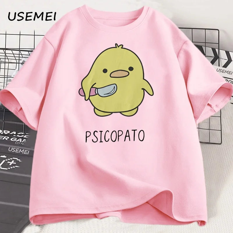 Psicopato — Cute Duck with Knife Streetwear Graphic Tee - Neon Districts