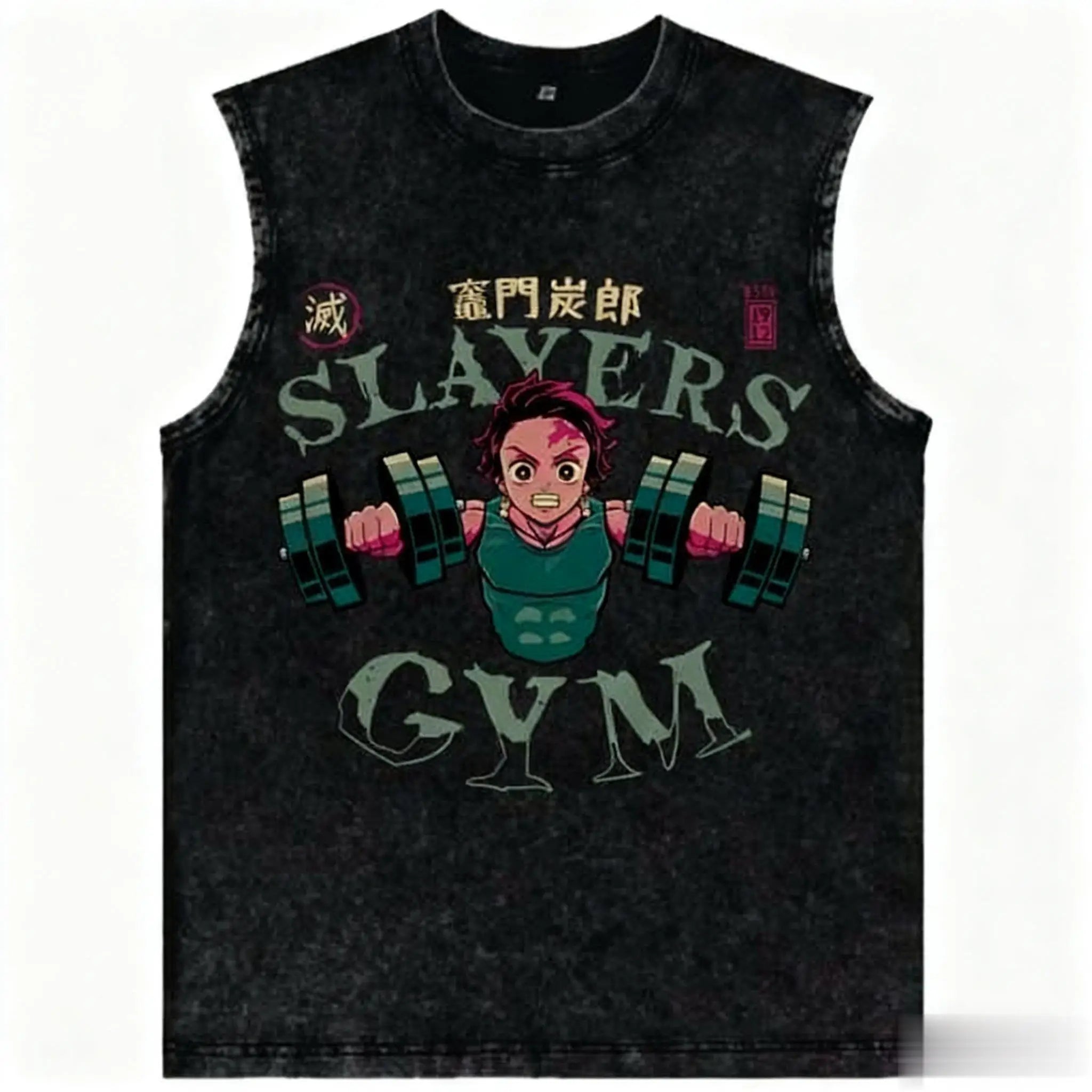 Demon Slayer — Harajuku Vintage Washed Tank Top - Neon Districts