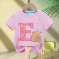 Kawaii Capybara A–Z Kids Tee - Neon Districts