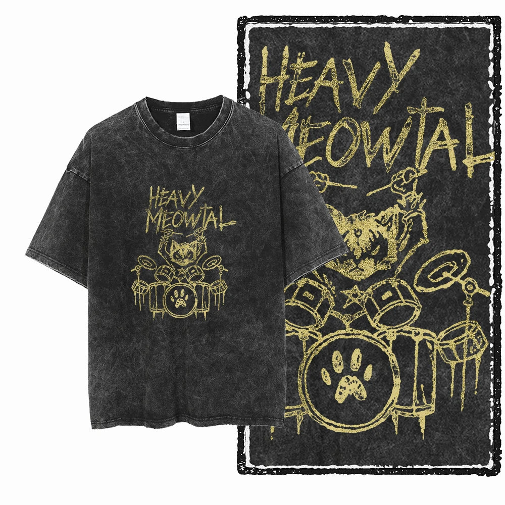 DB Cat — Acid Washed Exclusive Graphic Streetwear Tee - Neon Districts
