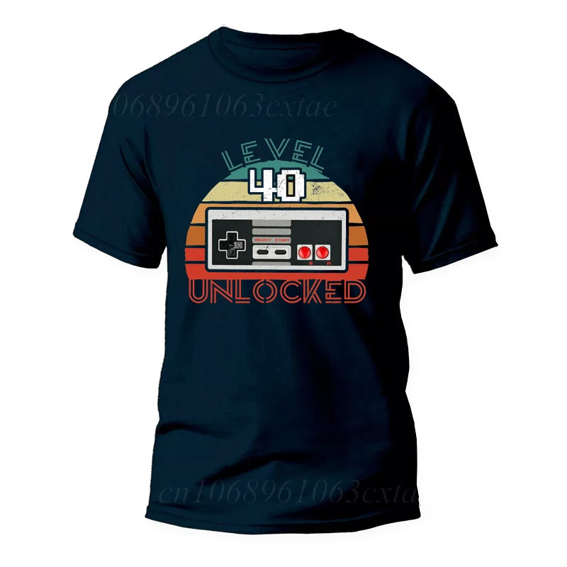 Level 40 Unlocked — Gamer Birthday Vintage Streetwear Tee - Neon Districts