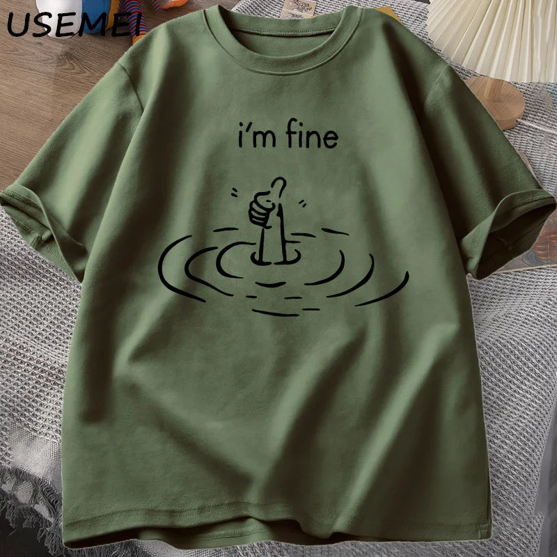 I'm Fine (Back Print) — Mental Health Humor Graphic Tee - Neon Districts