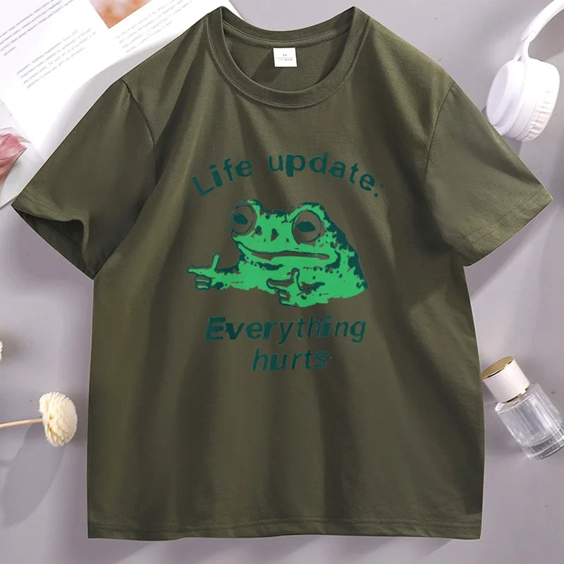 Life Update: Still a Frog — Meme Streetwear Graphic Tee - Neon Districts