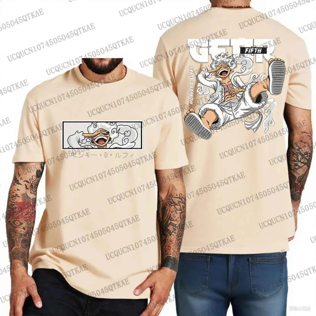 One Piece Luffy Oversized Cotton Tee - Stylish One Piece Luffy T-shirt for Fans