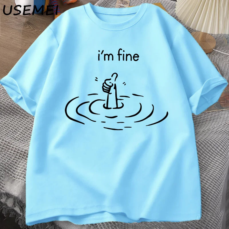 I'm Fine (Back Print) — Mental Health Humor Graphic Tee - Neon Districts