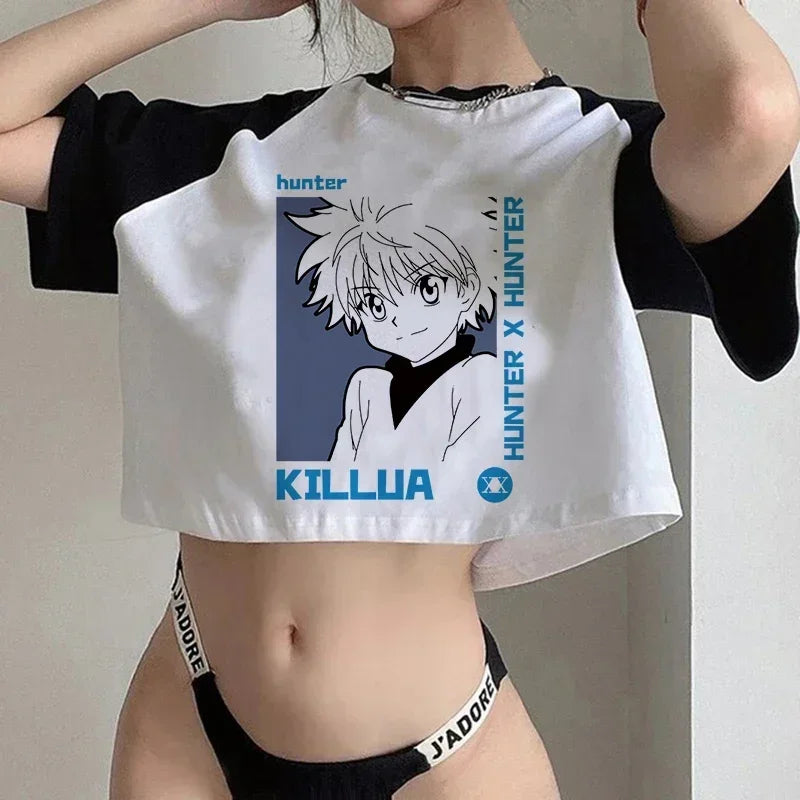 Hunter x Hunter Killua Crop Top – Harajuku Y2K Anime Tee
