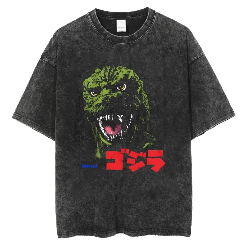 Godzilla — Washed Cotton Y2K Monster Tee