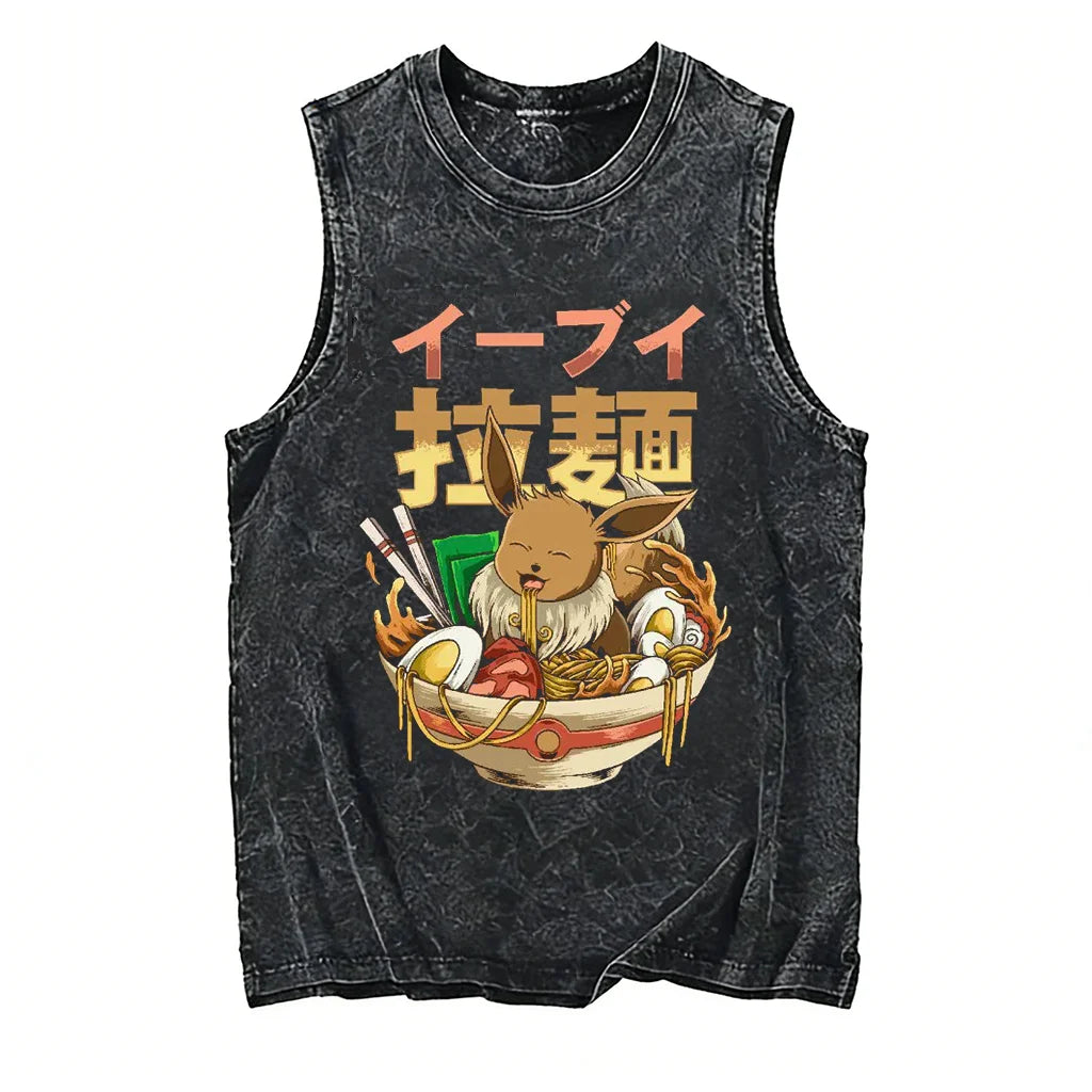 Pokémon — Gengar Ramen Washed Vintage Tank Top - Neon Districts