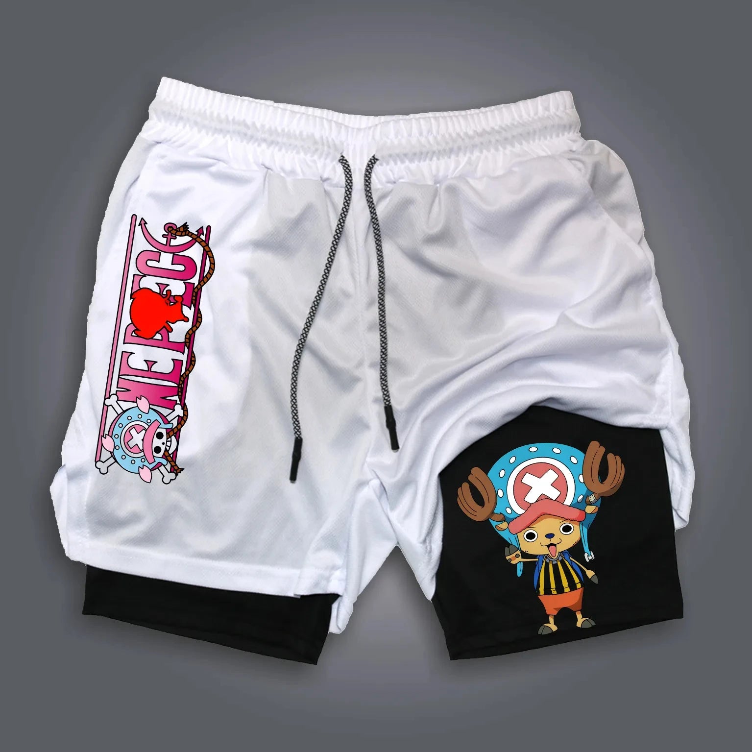 One Piece Luffy Print Shorts – Loose Sports Breathable Pants