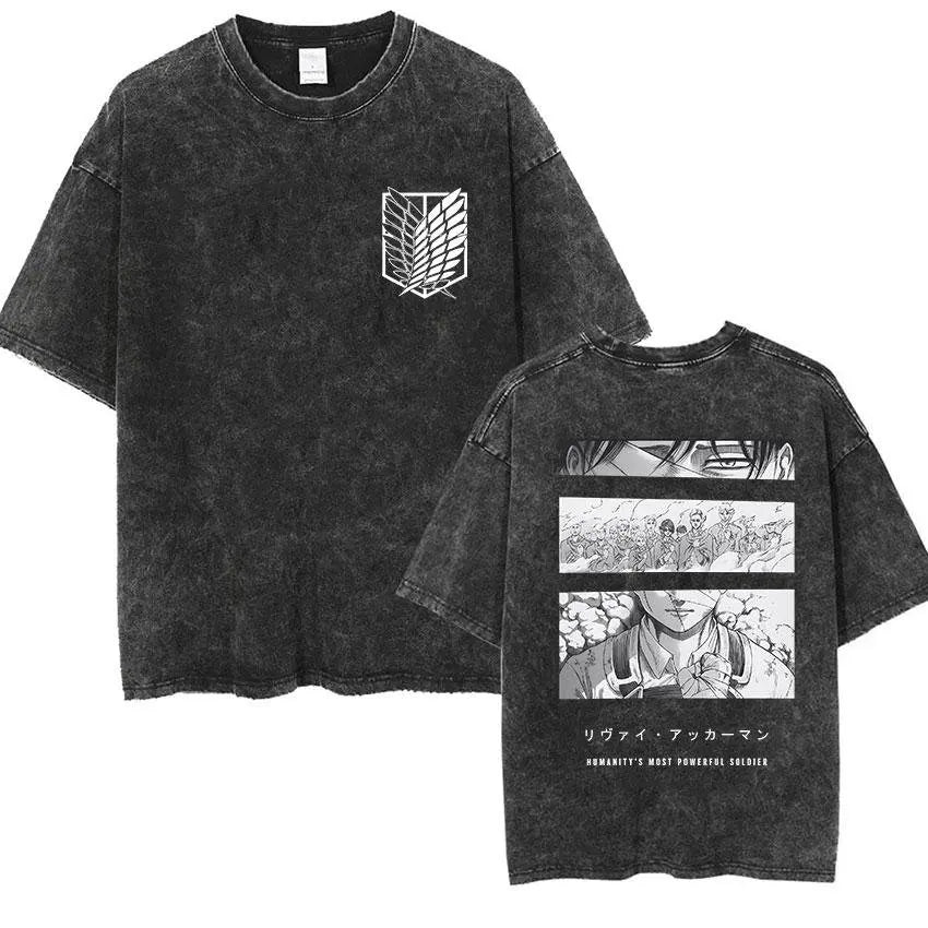 Attack on Titan Vintage Washed Summer Tee – Casual Streetwear