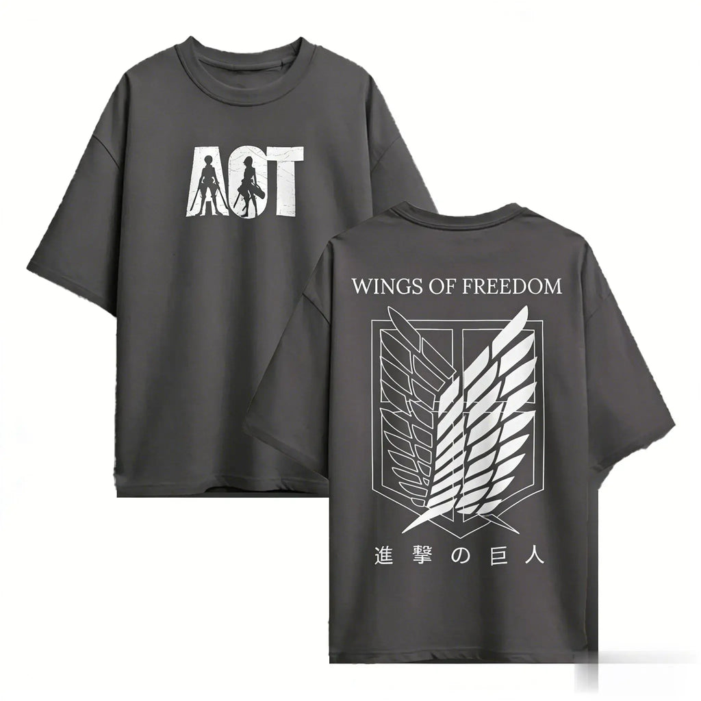 Attack on Titan Oversized Summer Tee – Y2K Streetwear Graphic