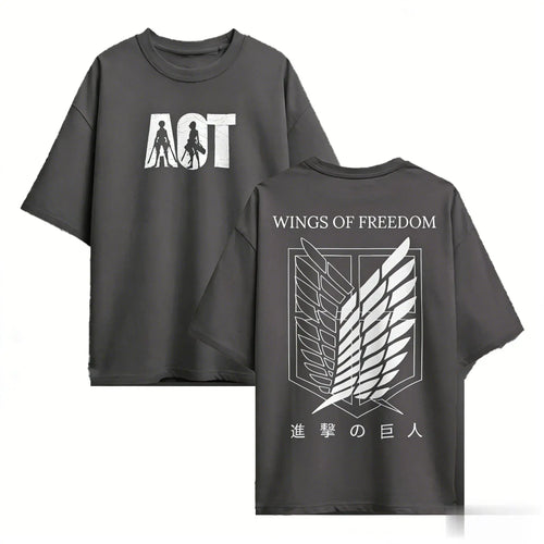 Attack on Titan Oversized Summer Tee – Y2K Streetwear Graphic