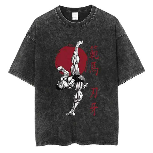 Baki Hanma Harajuku Vintage Washed Tee