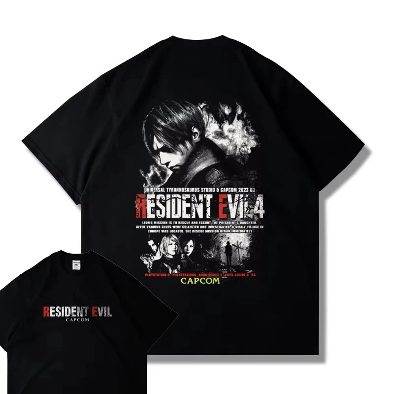 Resident Evil 4 Leon Harajuku Tee – RE4 Remastered Y2K Shirt