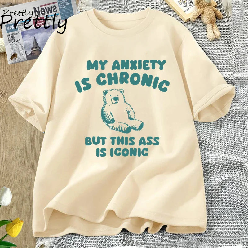 My Anxiety Is Chronic Bear Tee - Neon Districts