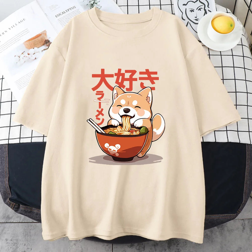 Shiba Inu Ramen Kawaii Tee - Neon Districts