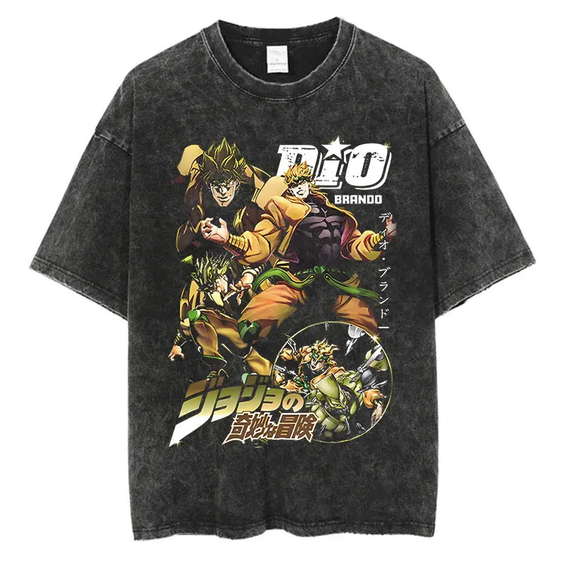 JoJo's Bizarre Adventure — Vintage Washed Hip Hop Streetwear Tee - Neon Districts