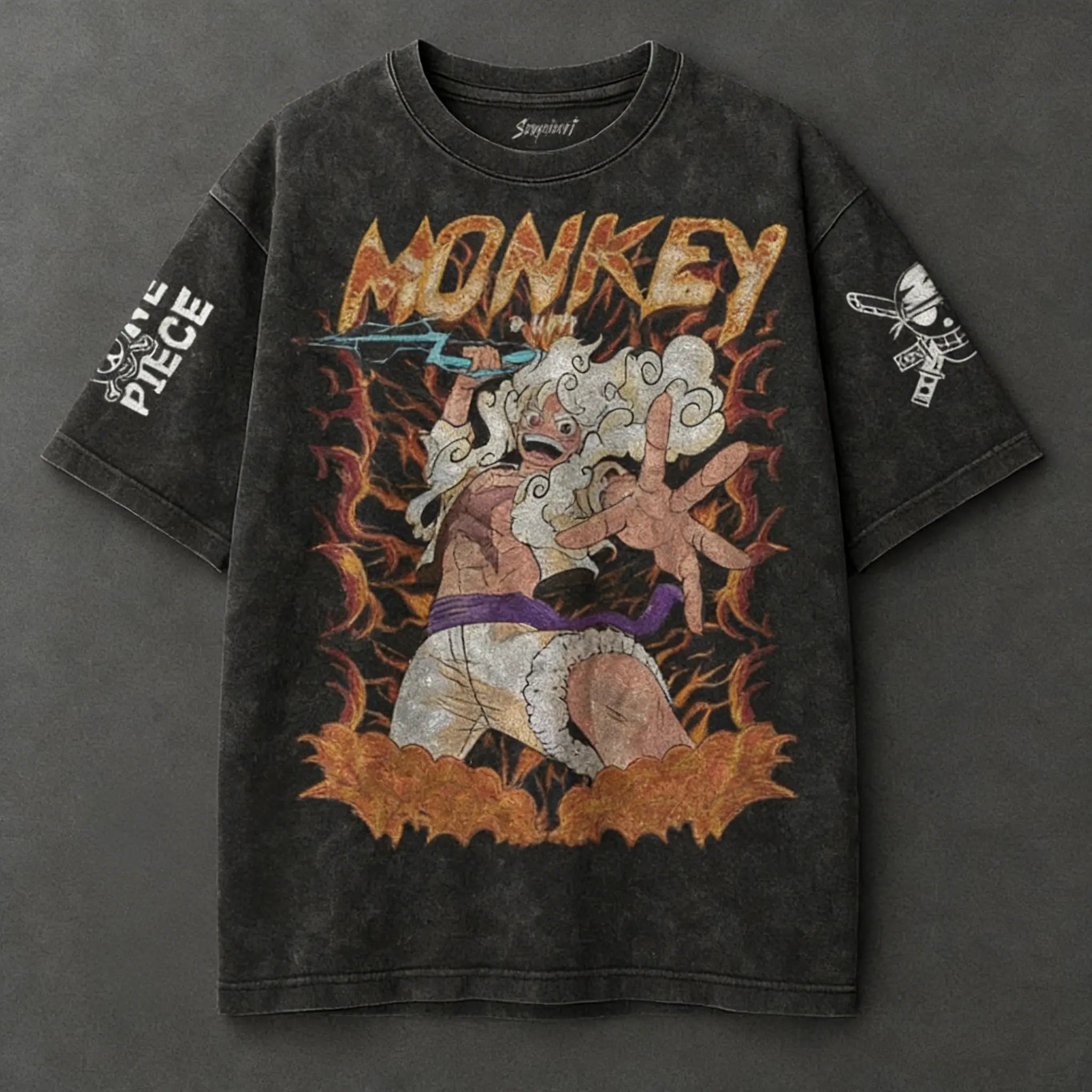 One Piece Zoro & Luffy Harajuku Vintage Tee – Y2K Streetwear
