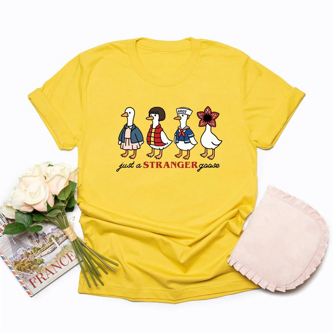 Just a Stranger — Funny Goose Parody Women's Streetwear Tee - Neon Districts