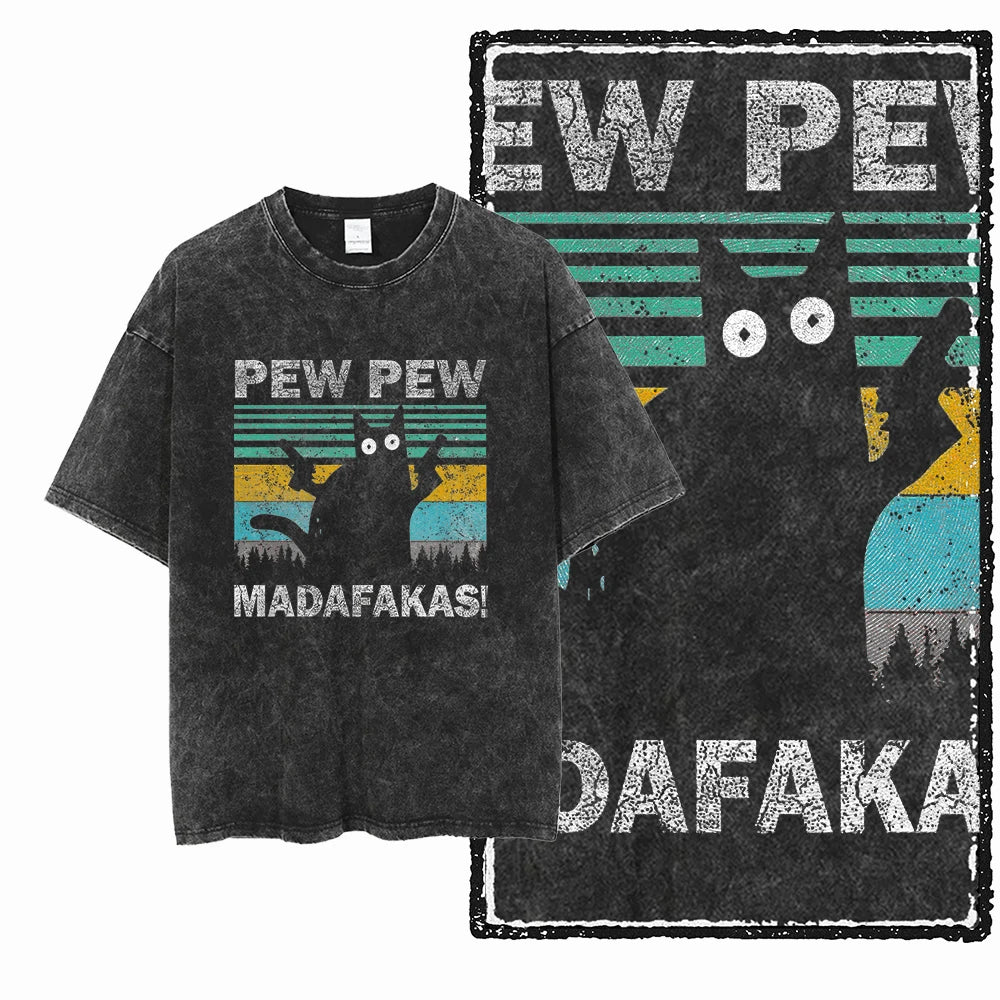 DB Cat — Acid Washed Exclusive Graphic Streetwear Tee - Neon Districts
