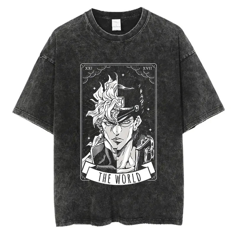 JoJo's Bizarre Adventure — Vintage Washed Hip Hop Streetwear Tee - Neon Districts