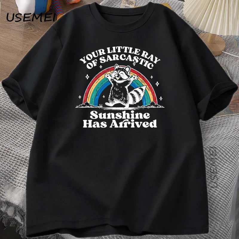 Your Little Ray of Sunshine — Sarcastic Raccoon Meme Tee - Neon Districts