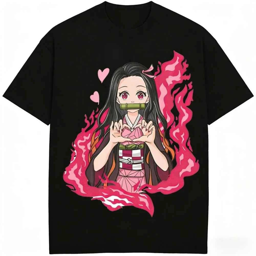 Demon Slayer Nezuko Graphic Tee – Pure Cotton Anime Shirt