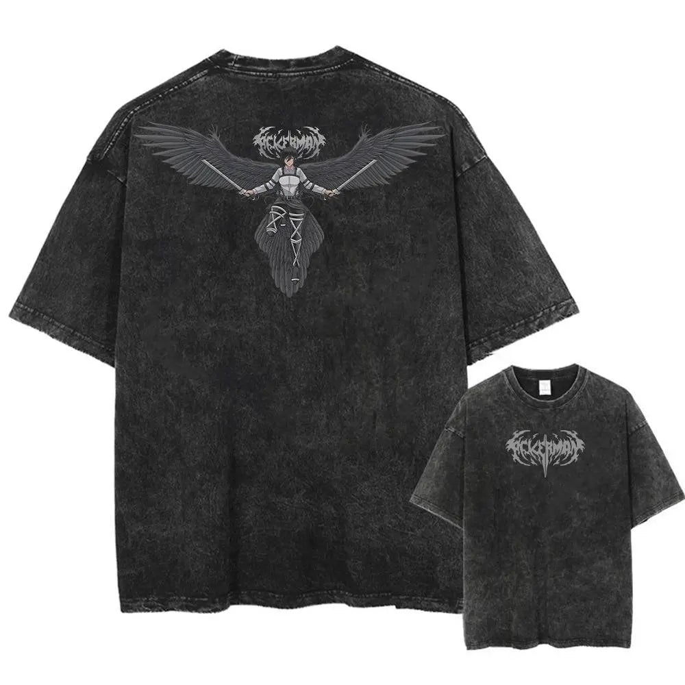 Attack on Titan Harajuku Oversized Tee – Vintage Washed